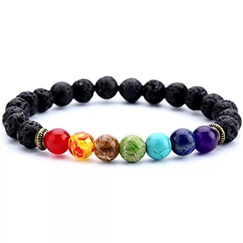 7 Chakra Lava Stone  Bracelet